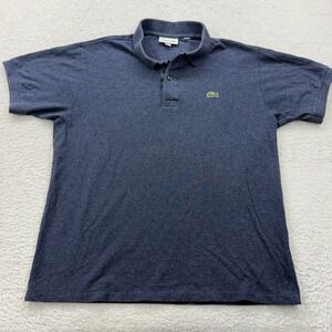 Lacoste Mens Classic Fit Polo Shirt Navy Blue Heather Cotton FA12505 Size US L